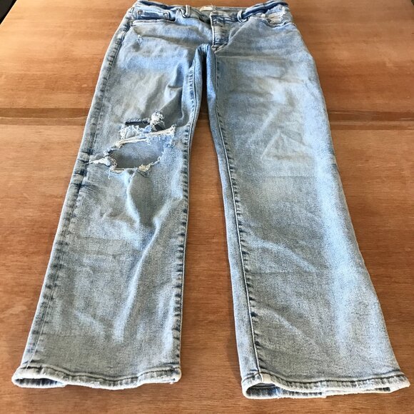 Good American Good Legs Jeans Women 14/32 Blue High Rise Distressed Stretch - Picture 1 of 12
